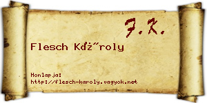 Flesch Károly névjegykártya