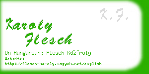 karoly flesch business card